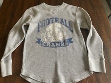 The Children's Place L/S grey/blue thermal Shirt Boys football Sze M7/8 Cotton