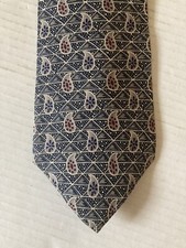 Van Heusen Men's Necktie Tie Silk Blue Gray Maroon Paisley Made in USA