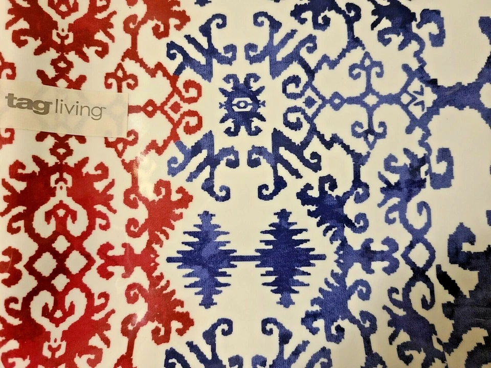 Bandeja rectangular para servir de melamina Tag Living Zuma roja, blanca y azul Foto 2 de 4