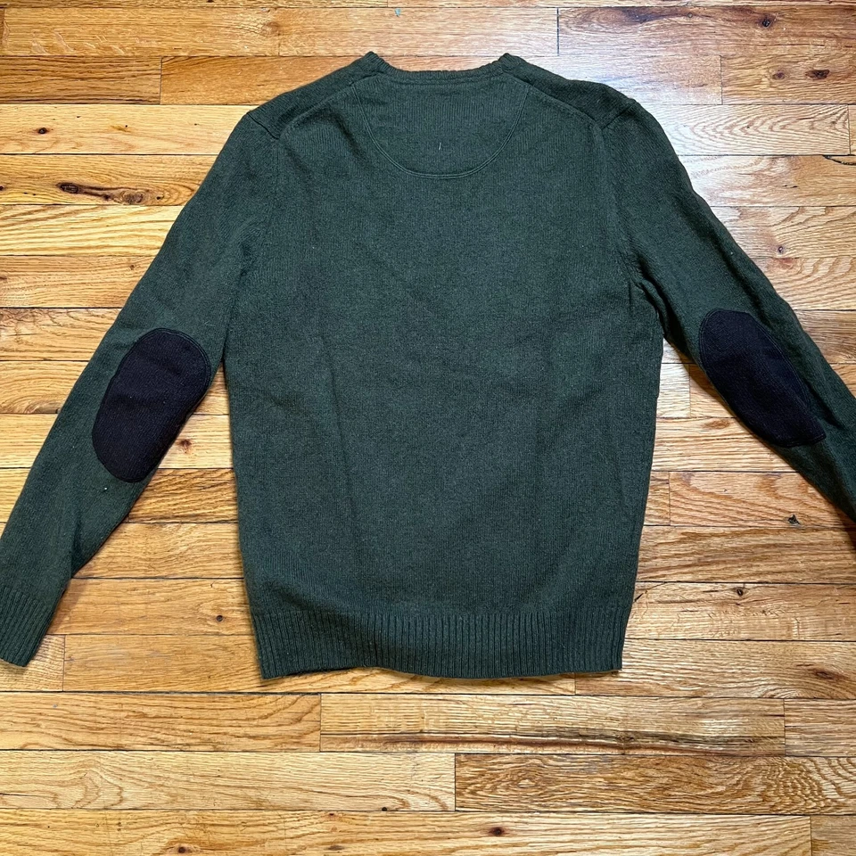 Suéter de lana con cuello en V negro marrón 1826 para hombre talla pequeña - verde 38 pulgadas pecho Foto 4 de 4