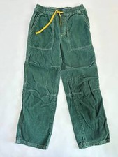 Mini Boden size 11 Y Green Corduroy yellow drawstring Pants B37