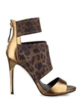 Guess Cayen Cutout High Heels In Bronze Multi Stretch Fabric Size 6.5
