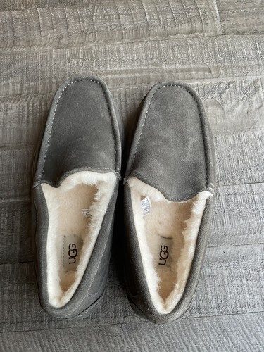 UGG Herren Ascot Wildleder Wolle Slipper Halbschuh Slipper Gr. 8 USA ANTHRAZIT Farbe - Bild 5 von 8