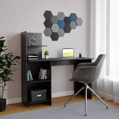 4-stufiger Holz Büro Schreibtisch Computer Laptop Heim Arbeitszimmer Schreiben Schüler Tisch schwarz