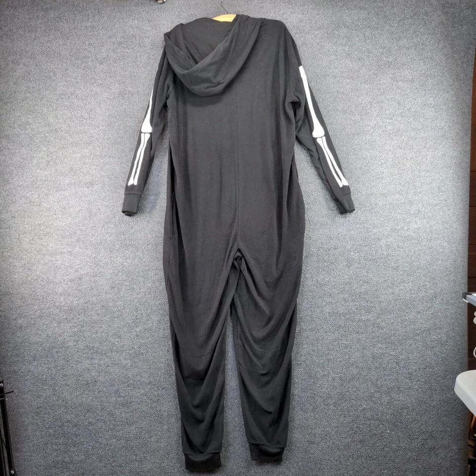 Disfraz de esqueleto de Halloween body de una pieza talla XL negro para mujer con capucha Foto 2 de 4
