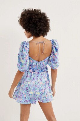 For Love & Lemons Charlene Puff Sleeve Mini Dress Blue Floral S NWT $212 | eBay For Love & Lemons Charlene Puff Sleeve Mini Dress Blue Floral S NWT $212 | eBay