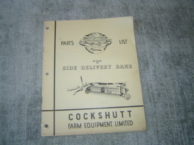 Cockshutt 5 side delivery rake parts list catalog manual | eBay