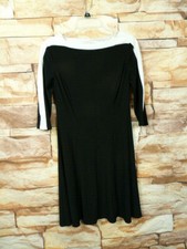 Women's Chaps Black/white  Fit & Flare Dress Size S/P  Poly Stretch Pullon