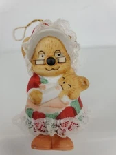 Jasco - Caring Critter Chimer ~ Porcelain Bell Christmas Ornament * Mama Bear