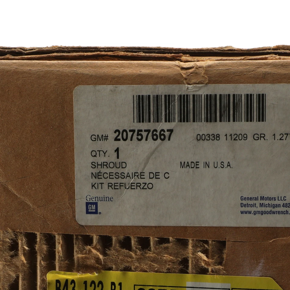 OEM 07-12 Chevrolet Malibu 07-10 Pontiac G6 Engine Coolant Fan Shroud 20757667 - Image 3 of 3