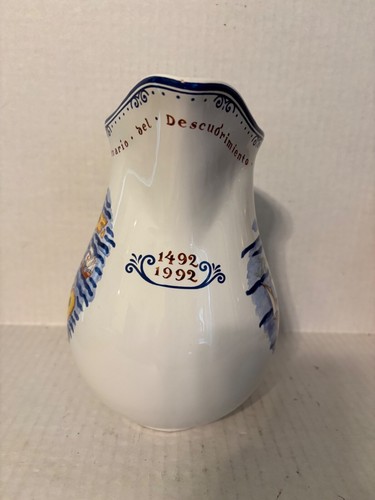 TIFFANY & CO. 1492-1992 COLUMBUS QUINCENTENNIAL QUINTO CERAMIC PITCHER 8-1/2" - Bild 3 von 9