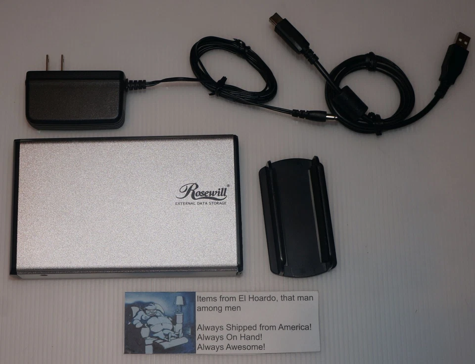 Rosewill  3.5 SATA TO USB External Enclosure.  RX35-AT-SU BLK/SLV With 500gb HDD - Image 4 of 4