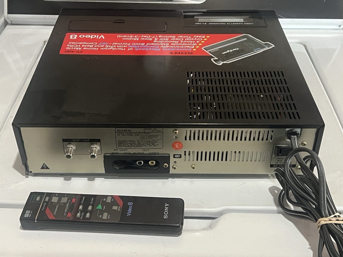 Sony EV-A80 Video 8 Cassette Recorder VCR Deck W/ Remote Untested