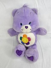 Care Bears Harmony Bear Talking Plush Stuffed Animal Toy Purple Flower 2003 12"