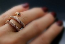 ITALY GRACEFUL ROSE GOLD PLATED STERLING SILVER WIRE WRAPPED STYLE RING SIZE 5