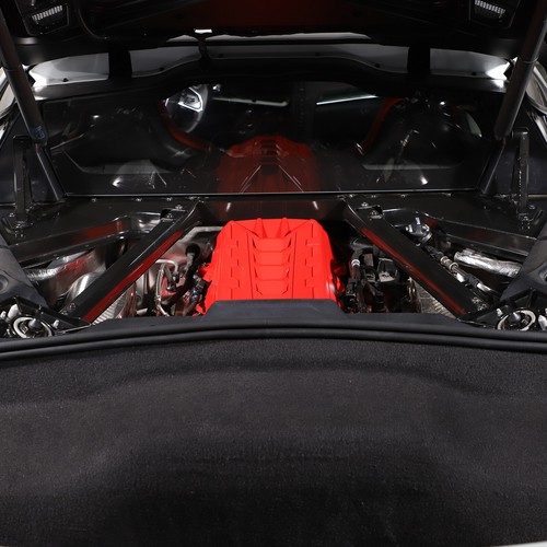 ABS Red Accent Engine Cover Modify Part Fits Corvette Coupe C8 2020-2024 - Picture 4 of 11
