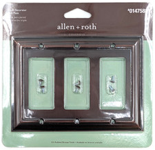 allen roth Cosgrove Oil Rubbed Bronze Triple Decorator Wall Plate, 3 Gang