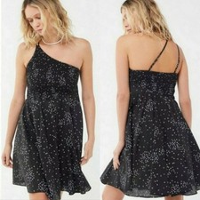 Urban Outfitters Asymmetrical One Shoulder Dress Black White Triangles Size XS