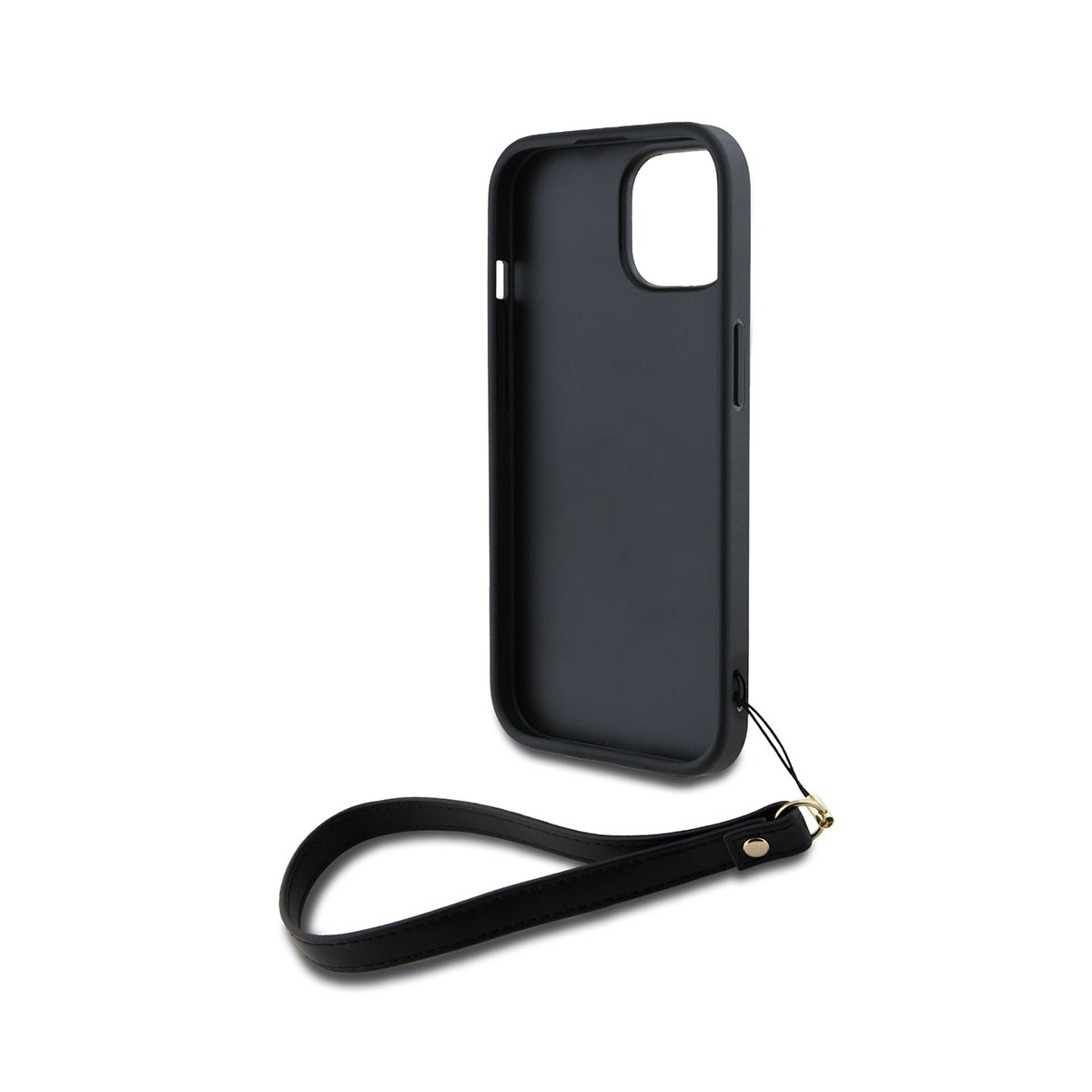 Coque iPhone 13 Apple DKNY de luxe avec finitions logo métal argenté noir - 4