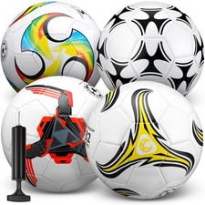 4 Pack Soccer Ball with Pump Size 3 4 5 Deflated Soccer Ball for Outdoor Indo...