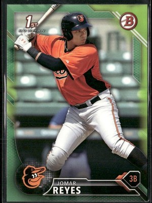 Jomar Reyes #/99 Rookie Green Parallel 2016 1st Bowman Baltimore Orioles