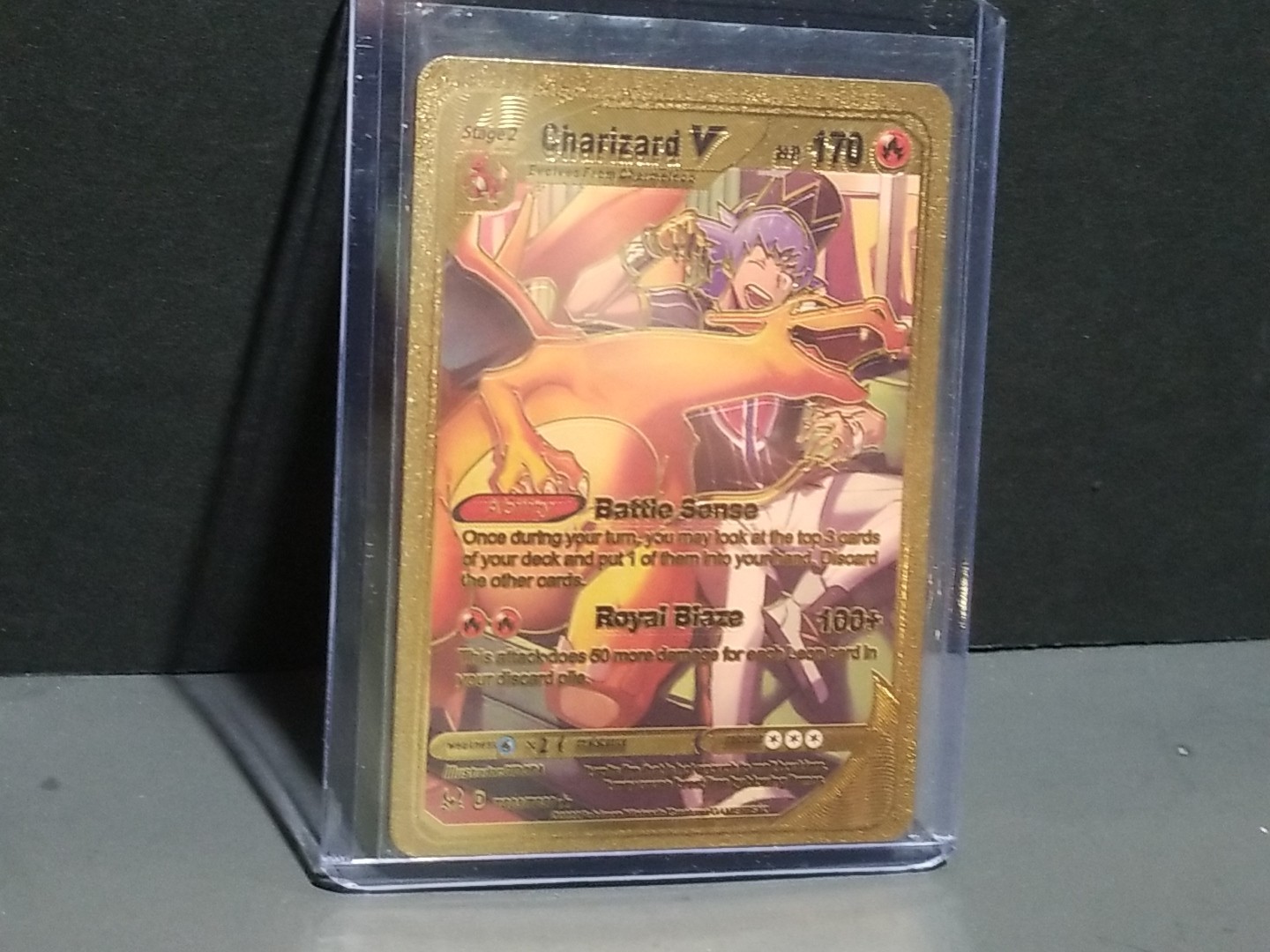 2022 Charizard V Gold Foil Pokemon Card Tg03/tg30 Hp170 Royal Blaze Nice Card