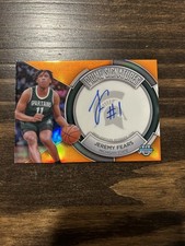 2023 Bowman U Chrome Prime Chrome Signatures Jeremy Fears Orange /25 On Card 