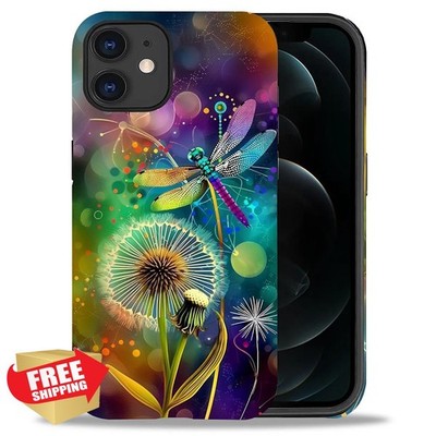 Bvkilrvc iPhone 11 Case Matte Dragonfly Dandelion Liquid Silicone