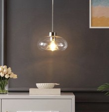 SAFAVIEH Lighting Wessley Glass Shade Pendant Clear/Nickel LED bulb Included