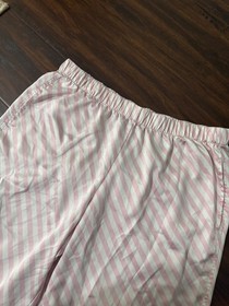 Victoria&rsquo;s Secret Iconic Glazed Satin Afterhours Pajama Set Medium Pink Stripe
