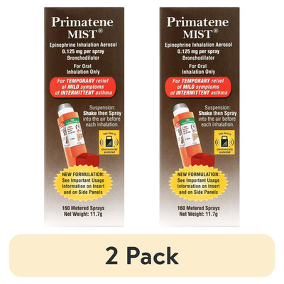 (2 Pack) Primatene MIST Epinephrine Oral Inhalation Aerosol, Adult Free Ship US