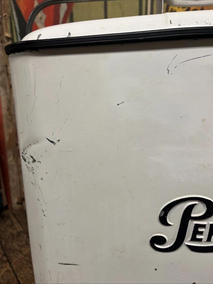 DE COLECCIÓN C. 1950 BEBIDA PEPSI COLA A4 ALTO REFRIGERADOR SIGNO COCA COLA 7UP NARANJA CRUSH Foto 4 de 4