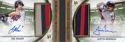 2025 TOPPS MUSEUM JOE MAUER JUSTIN MORNEAU #MMDPA-MM DUAL PATCH AUTO BOOKLET #/5