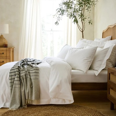 Luxus 1000 Fadenzahl Luxe Kanten Bettbezug 100% Satin Reine Baumwolle Bettwäsche