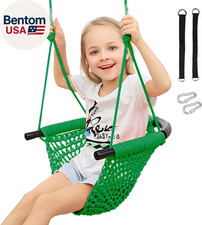Toddler Swing, Swing Seat for Kids with Heavy Duty Adjustable Ropes, Hand-Knitti