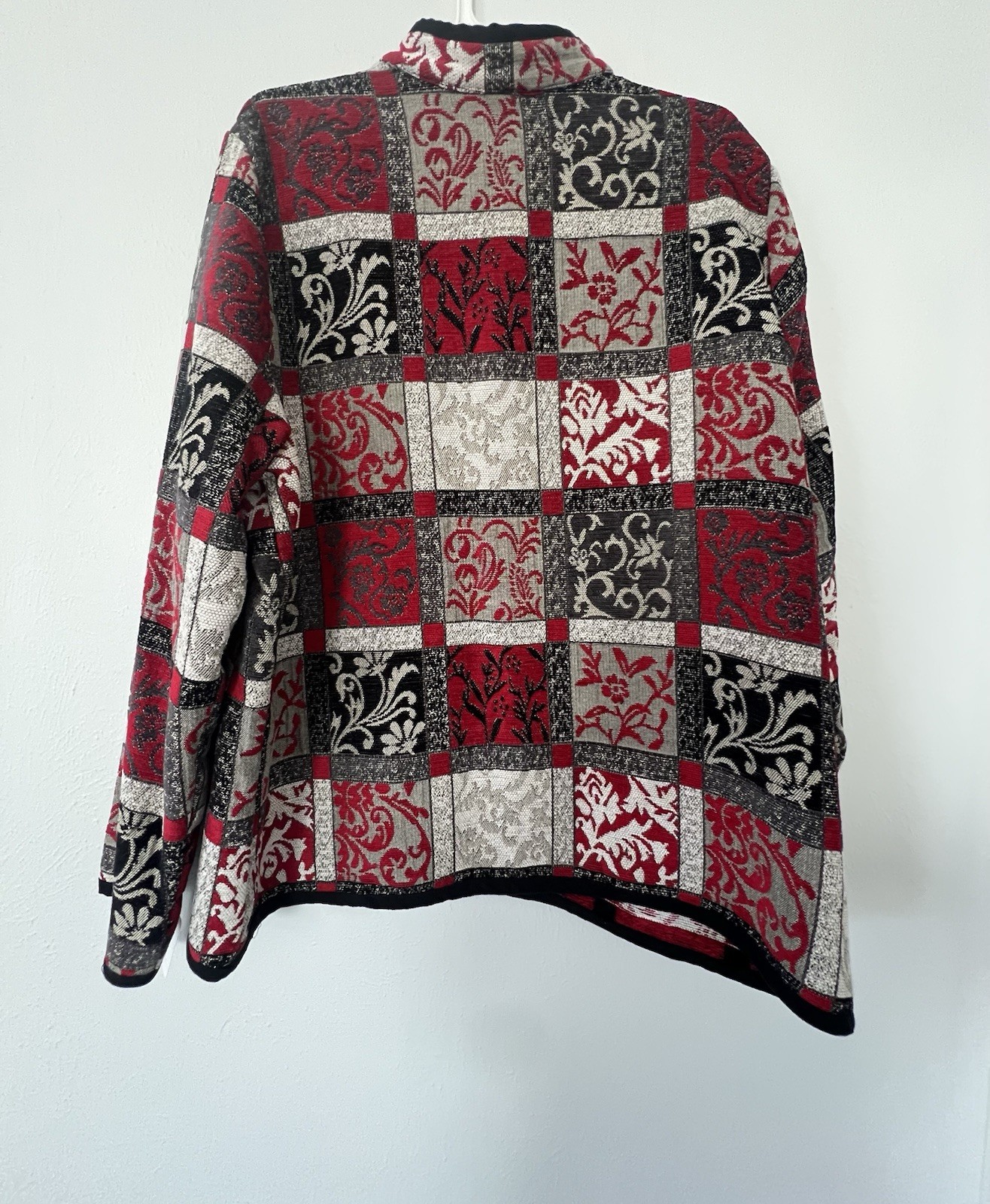 Studio Works Patchwork Zip Front Cardigan Sweater… - image 3