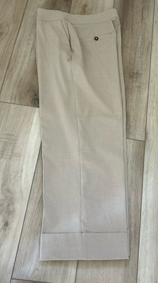 NWOT Rachel Zoe Khaki Trouser Pants Slacks Size 12 Bottom Cuffs Cropped