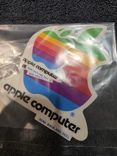 Vintage Original 1980s Apple Macintosh Computer Logo Rainbow Decal Stickers