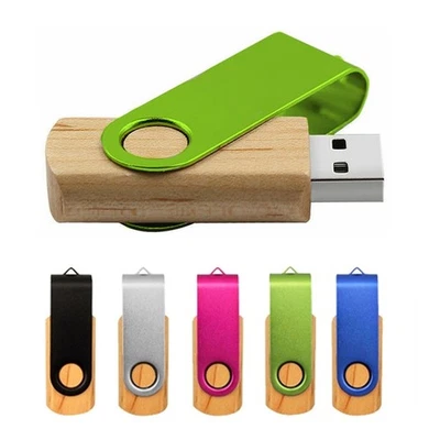 MICRO RIVER USB 2.0 Flash Drive Swivel USB Memory Stick 64GB 32GB 8GB 512M Bambus Speicher
