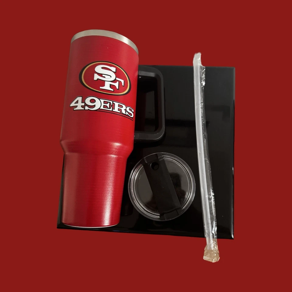 Taza térmica de viaje/pajita de plástico lavable San Francisco 49ers 40 oz Twist Cup Foto 3 de 3