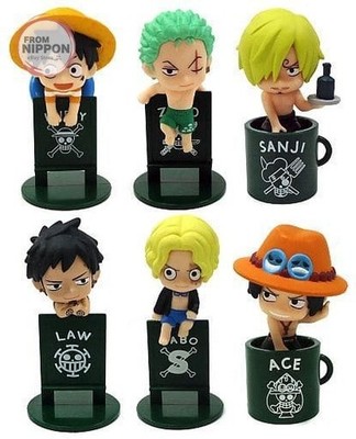 Trading Figuren Set 6 Typen ''Ochatomo Serie One Piece Pirates' Vacation''
