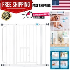 Carlson 29.5  36.5  Extra Wide Dog Gate with Small Pet Door, Walk-Through Pres...