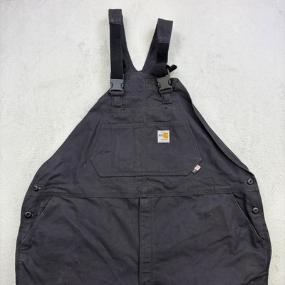 Carhartt Overalls Mens 52x32 Black Cat 2 Flame Resistant FR Canvas Double Knee