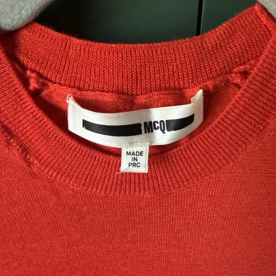 Suéter Vintage McQ Alexander McQueen Rojo 100% Lana XS Pequeño Manga Larga Foto 3 de 4