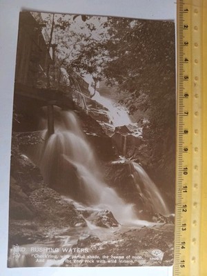 Vintage Foto Postkarte Senic ANSICHTEN Schwarz/Weißwasserfälle Mitte rauschender Gewässer 12