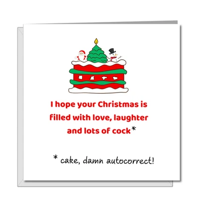 Naughty Funny Christmas Card Rude Adult Joke Humorous Female Friend LGBT Swizzoo
