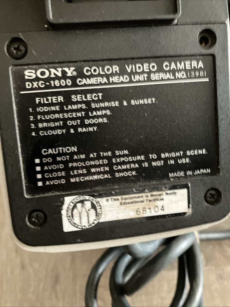 SONY® COLOR VIDEO CAMERA DXC-1600 Body Only Vintage Untested | eBay