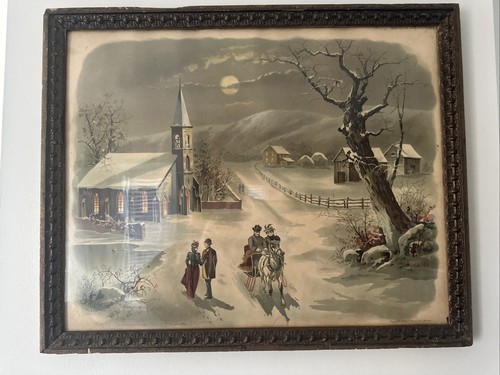 Vintage Holzrahmen Joseph Hoover & Sohn Philadelphia Copyright 1887 Kirche Wisc - Bild 1 von 14