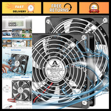 120mm Waterproof 24V DC Fan - IP67 High Speed, 2-Pin Dual Ball Bearing Cooling