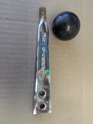 Vintage Mr. Gasket Chrome 4 Speed Gear Shifter Handle with Black Knob Gasser